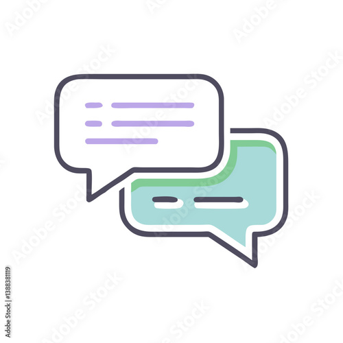 Chat bubbles conveying conversation in flat design style  