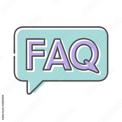 FAQ Speech Bubble Icon in Soft Colors  