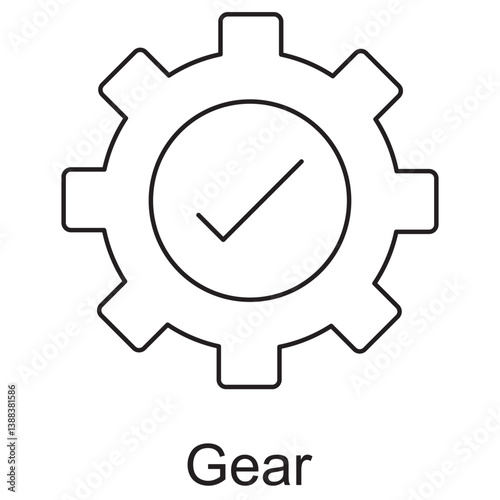 Gear Icon, Turning Innovation The Power Behind the Gear, Precision in Motion The Heart of Every Mechanism, vector