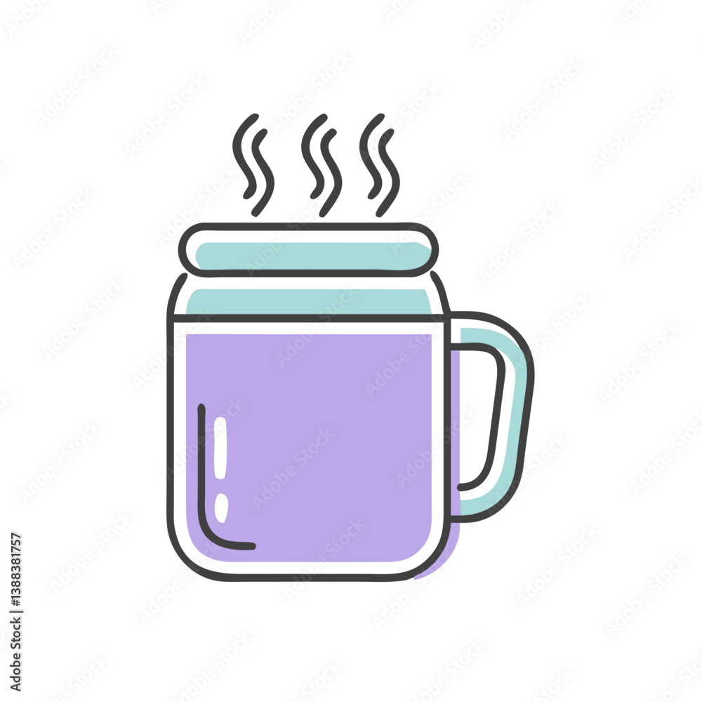 Hot Purple Drink in a Mason Jar  