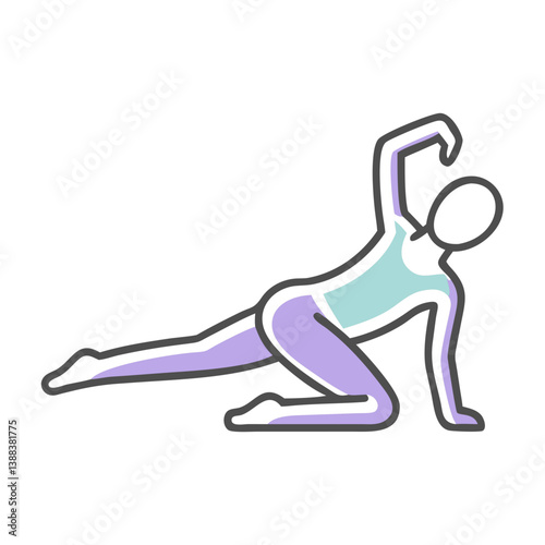 Woman practicing yoga in a serene pose with a minimalist style  