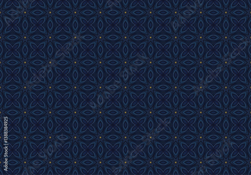 Seamless Cloth Endless Visual Decoration Digital Fashion Texture Perspective Geometric Tile Fabric Shape Symmetric Template Graphic Luxury Interior Textile Art Design Wallpaper Background Pattern.