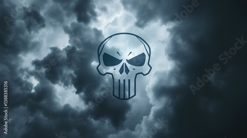 dark atmospheric sky with skull-shaped clouds in motion
digital horror fantasy with thunderstorm and misty light
great for spooky themes or eerie visual storytelling

