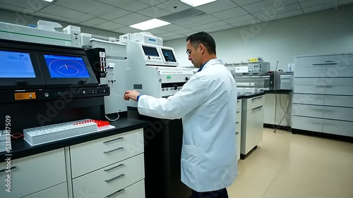 Wallpaper Mural Scientist operating advanced laboratory equipment in a modern research facility Torontodigital.ca