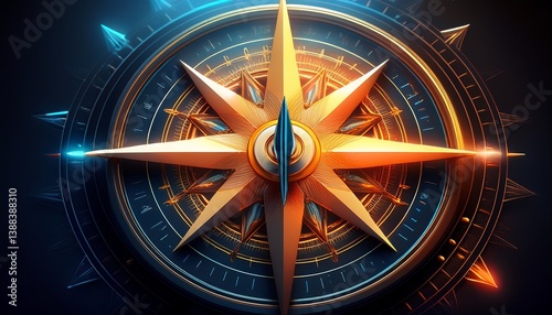 Wallpaper Mural glowing compass needle symbolizing life s direction and purpose in 3d Torontodigital.ca