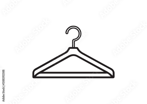 Hanger icon, Coat rack symbol, Clothes hanger silhouette vector