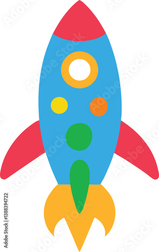 pop-it fidget trendy sensory plaything rocket vector illustration
