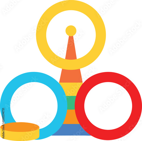 ring toss games vector illustration.