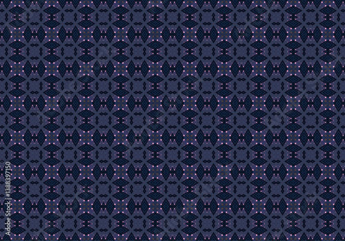 Seamless Cloth Endless Visual Decoration Digital Fashion Texture Perspective Geometric Tile Fabric Shape Symmetric Template Graphic Luxury Interior Textile Art Design Wallpaper Background Pattern.