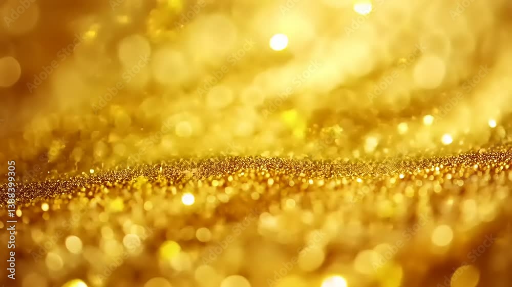 Shimmering golden texture with bokeh effect, creating a warm, inviting atmosphere ideal for backgrounds