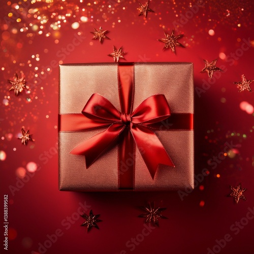 christmas gift box with ribbon
