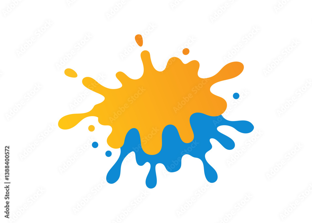 colorful ink splashes