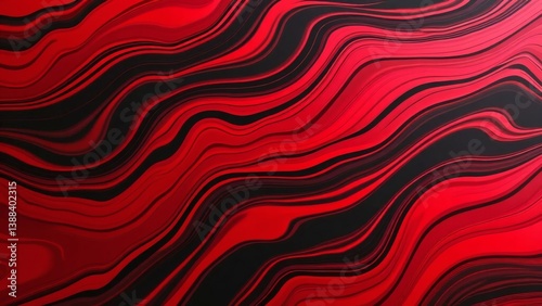 Abstract Flowing Lines in Red and Black