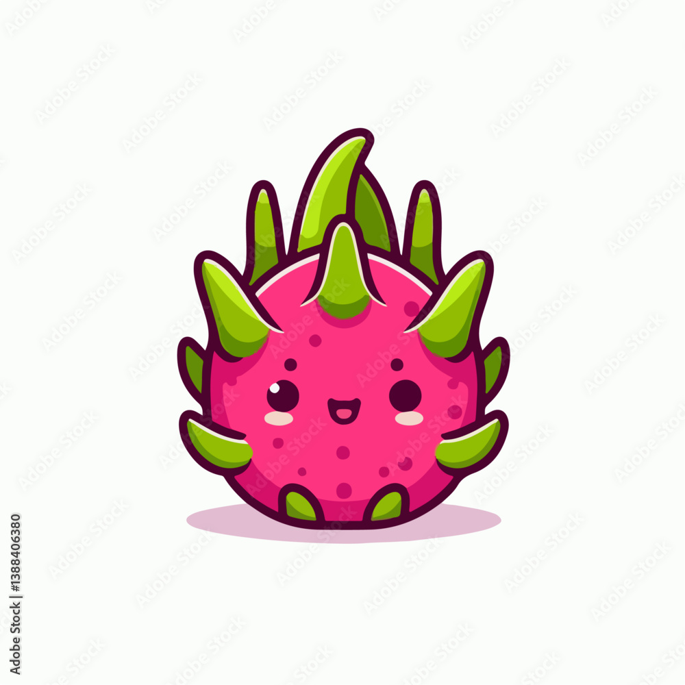 cute cartoon vector illustration of dragon fruit cute cartoon vector illustration of dragon fruit