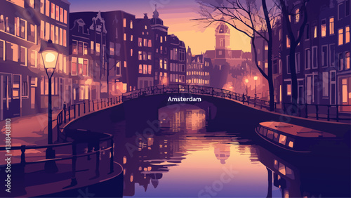 Amsterdam Classic Canals and Twilight Reflections