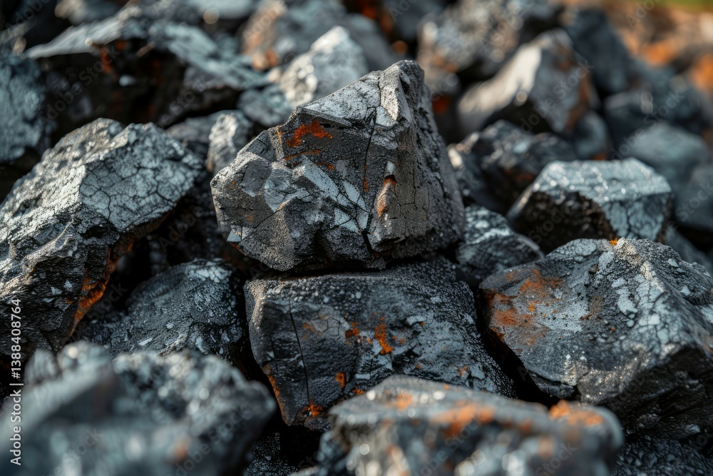 Photo of Big pile of natural black coals. Background texture for backdrops or mapping Photo of Big pile of natural black coals. Background texture for backdrops or mapping