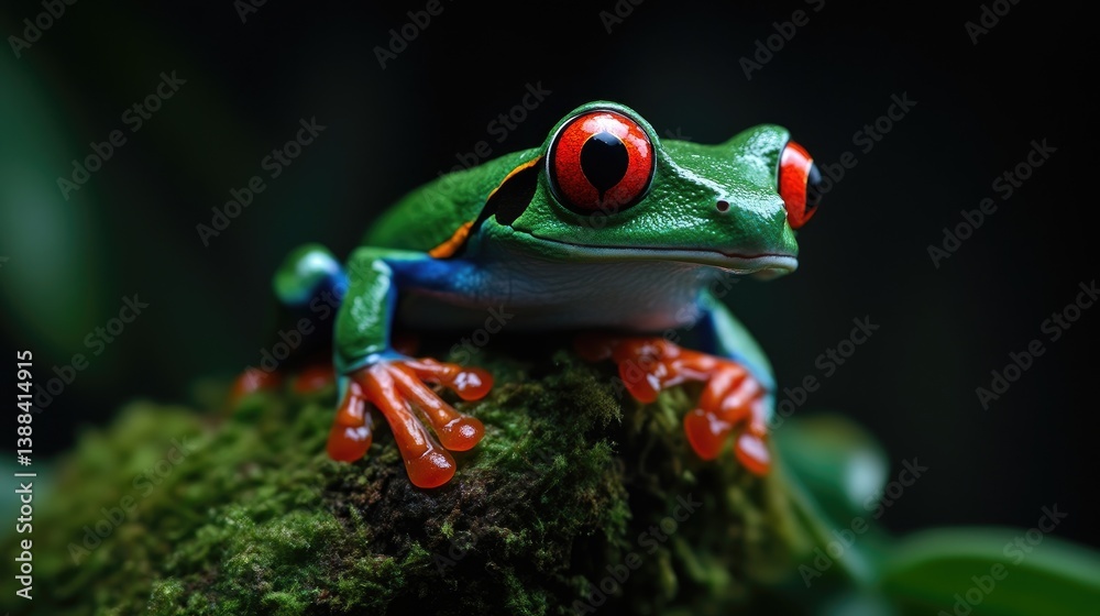 Vibrant red-eyed tree frog Vibrant red-eyed tree frog