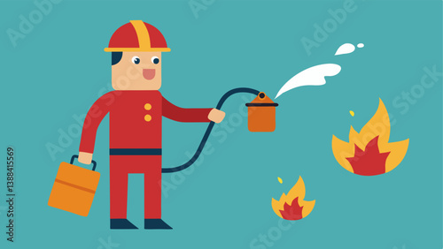 Crisis Management A firefighter representing the pension fund trying to extinguish multiple fires labeled Market Crash Crisis and Fraud indicating various emergencies.