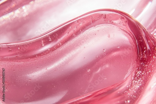 Photo of Fresh lip gloss smear of bright pink color. Background texture for backdrops or mapping