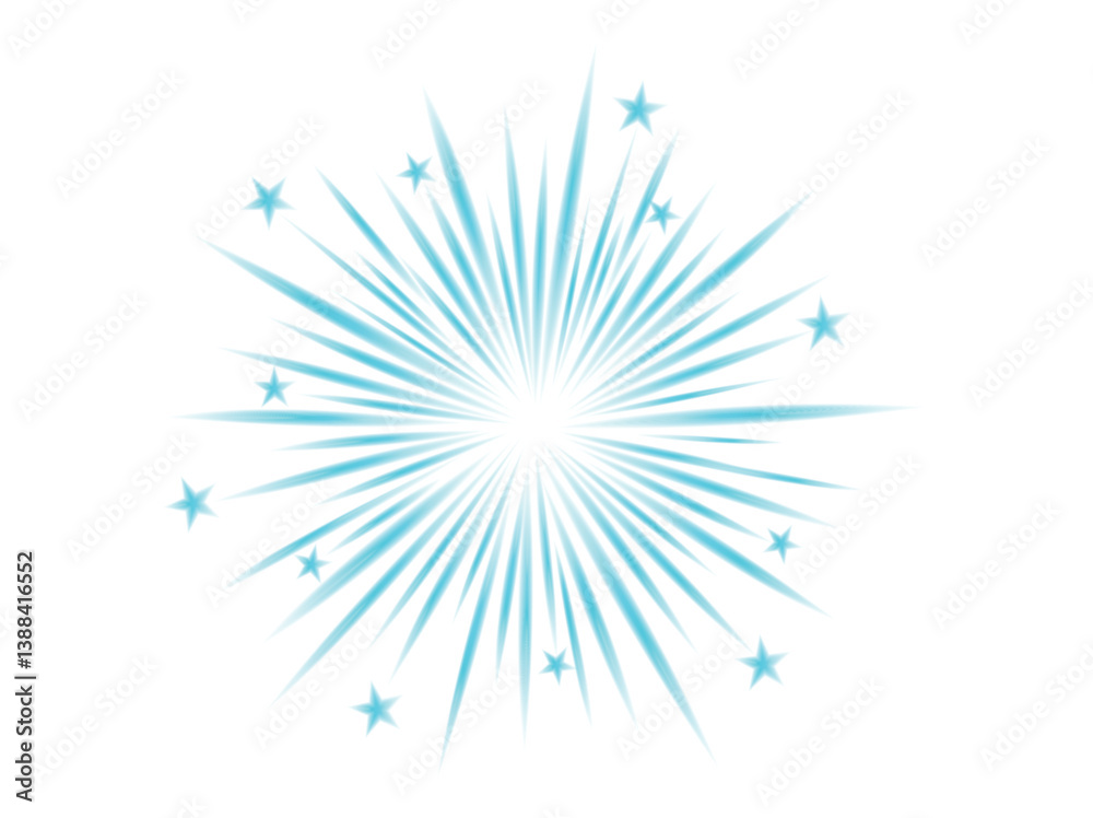 Obraz premium Comic blurred color lines with motion stars with radial focus for high energy effects. Graphic high speed explosion. Comic high speed beam, design for manga and anime graphics. Vector.