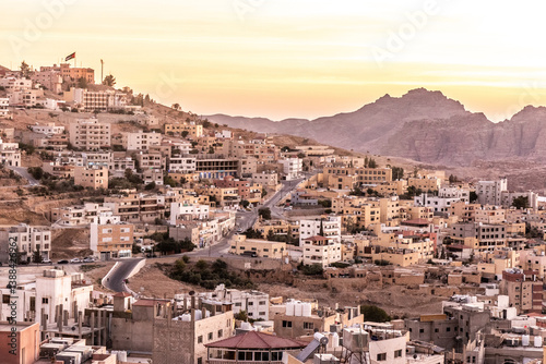 Obraz na płótnie Sunset in Wadi Musa town, Jordan w salonie