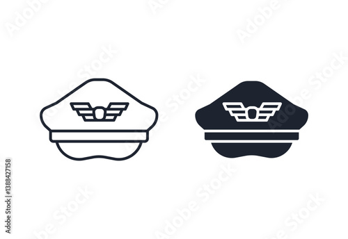 Pilot Hat Icon isolated on white background