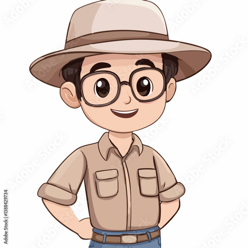 Archaeologist - Vector icon, isolated on white background  -  