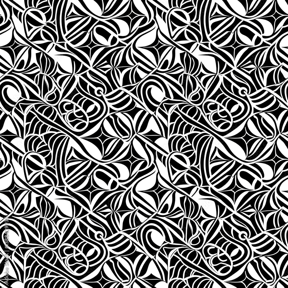 Fototapeta premium a black and white pattern with swirls