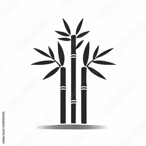Bamboo - Vector icon, isolated on white background  -  