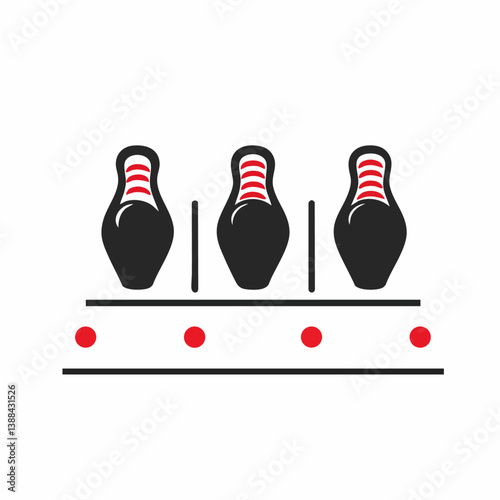 Bowling - Vector icon, isolated on white background  -  