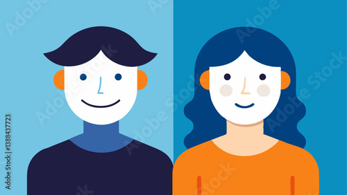 Masked Smiles Two faces one smiling and the other looking sad without a mask illustrating the façade that lonely individuals often put on in social situations.
