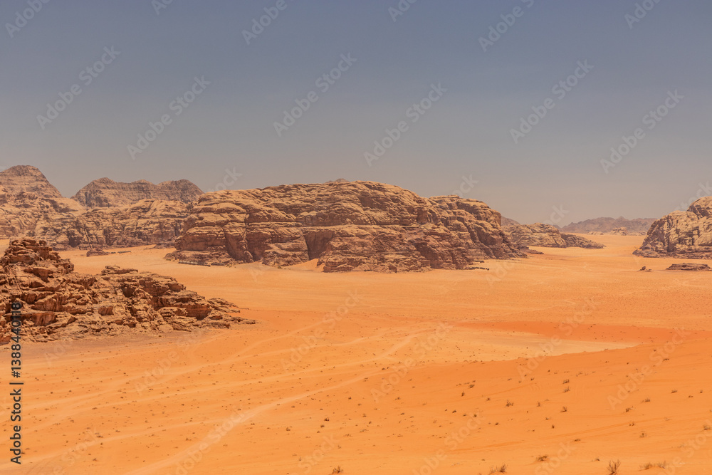 Fototapeta premium Rocky landscape of Wadi Rum desert, Jordan