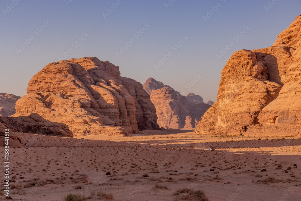 Fototapeta premium Rocky landscape of Wadi Rum desert, Jordan
