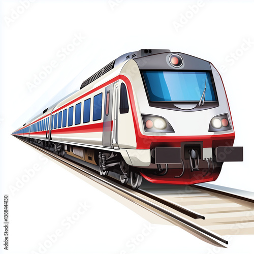 train in motion clipart illustration isolated on white background generative ai