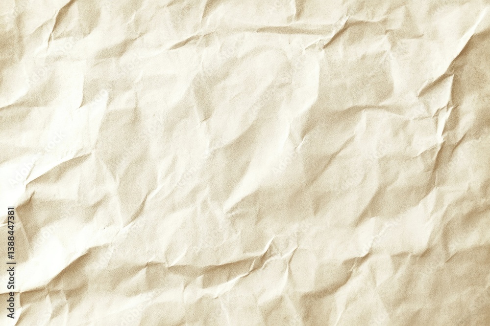 Crumpled beige paper texture showcasing intricate folds and creases. ideal for backgrounds in design projects. stationery. or artistic presentations Crumpled beige paper texture showcasing intricate folds and creases. ideal for backgrounds in design projects. stationery. or artistic presentations
