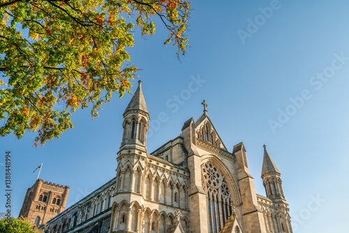 Obraz na płótnie Cathedral and Abbey Church of Saint Alban in St.Albans, UK w salonie