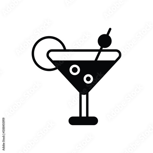 Cocktail  icon vector stock illustration