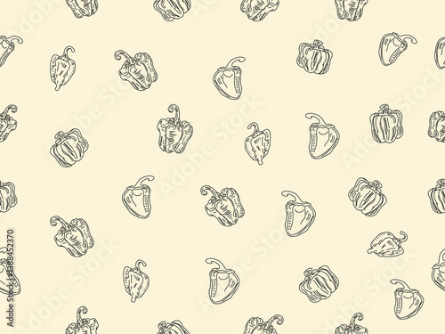 Set of paprika. paprika pattern background. seamless pattern bell pepper. paprika flat illustration background. bell pepper pattern Background.