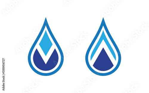 Water drop Plumbing Logo Template vector illustration v.76