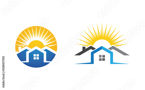 Home industrial Property concept icon logo illustration v.178