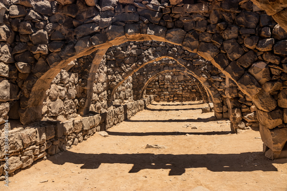 Vaults at Qasr al-Azraq castle in the eastern Jordan