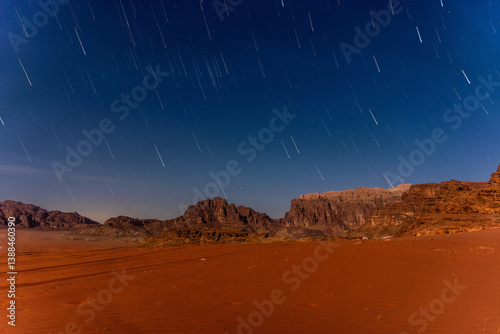 Night view of Wadi Rum desert, Jordan