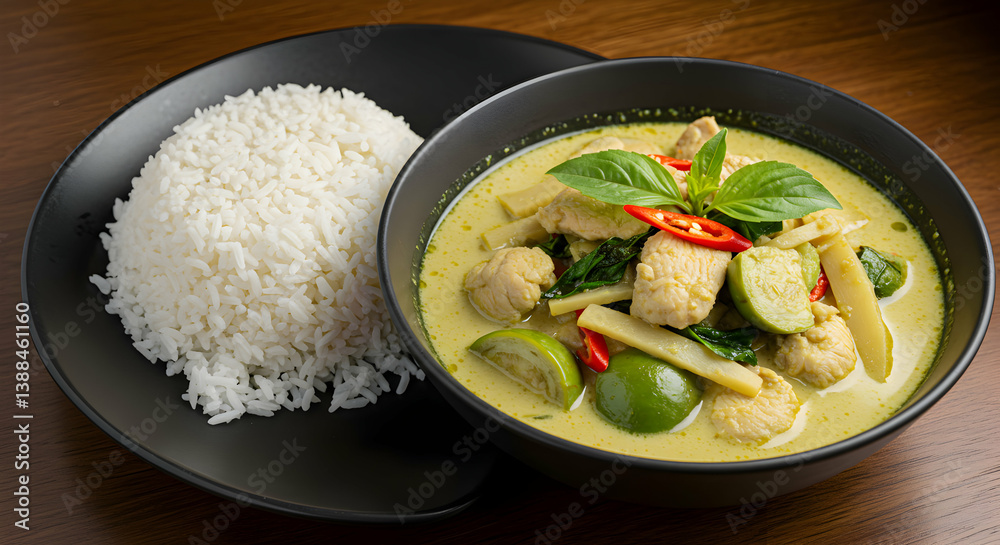 Thai Green Curry With Chicken And Rice Thai Green Curry With Chicken And Rice