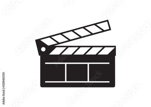 Movie clapperboard Vector, Clapperboard glyph icon, Movie clapper board, Clapperboard Silhouette Design