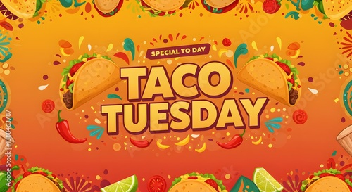 Taco Tuesday fun typography design