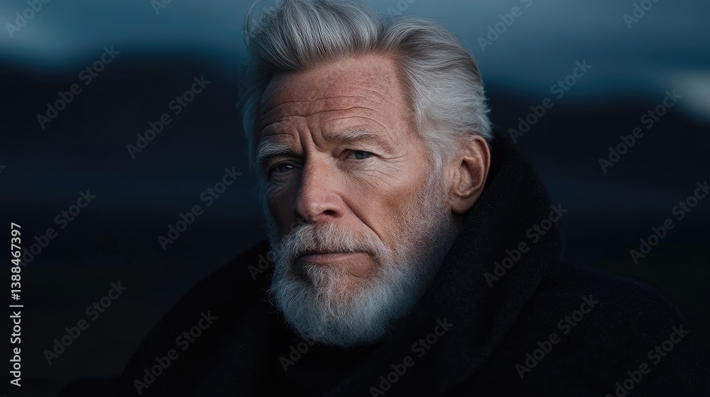 Obraz premium Mature man with thoughtful expression