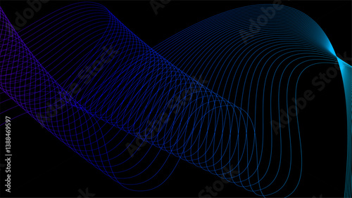Abstract vector wave lines black blue background modern and futuristic technology themeBasic RGB