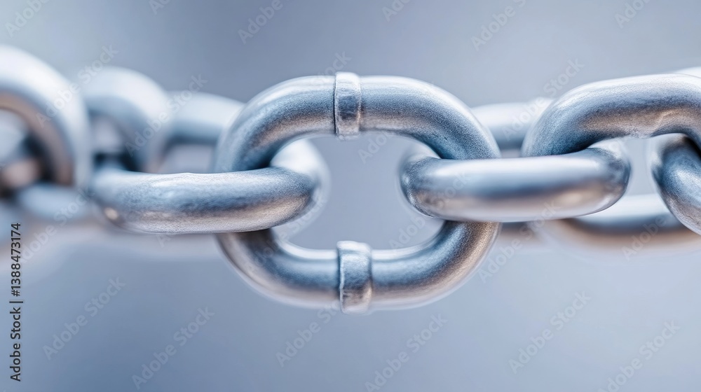 Fototapeta premium Close-up of a chain link. Connecting metal segments