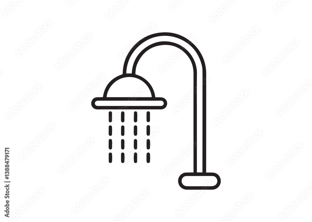 Shower icon, Shower Design, Shower Bathroom silhouette Vector Shower icon, Shower Design, Shower Bathroom silhouette Vector