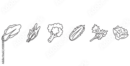 Vegetables icon. Vegetables line icon. Vegetables vector illustration icon. Collection of icons with editable strokes in transparent background. Icon set